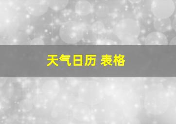 天气日历 表格